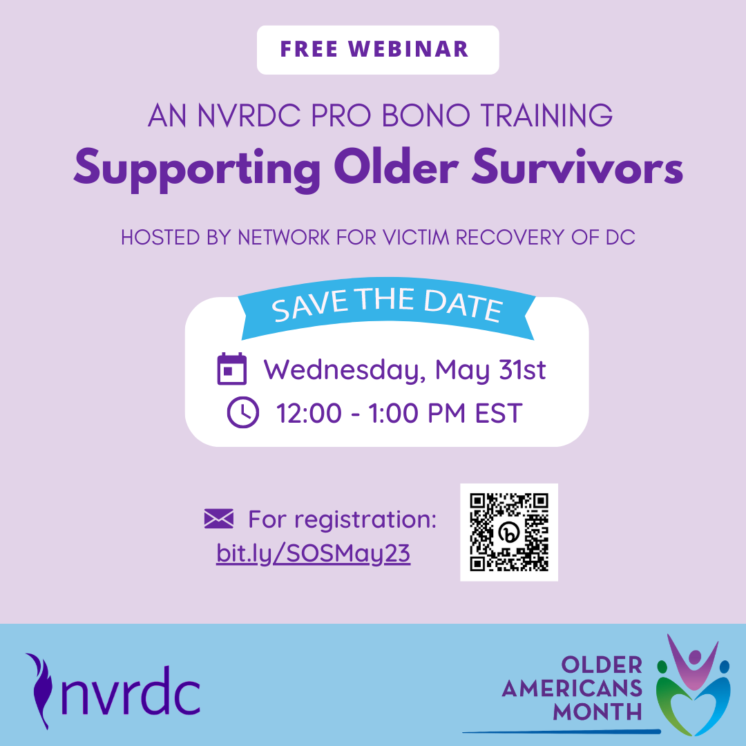 Supporting Older Survivors - An NVRDC Pro Bono Training