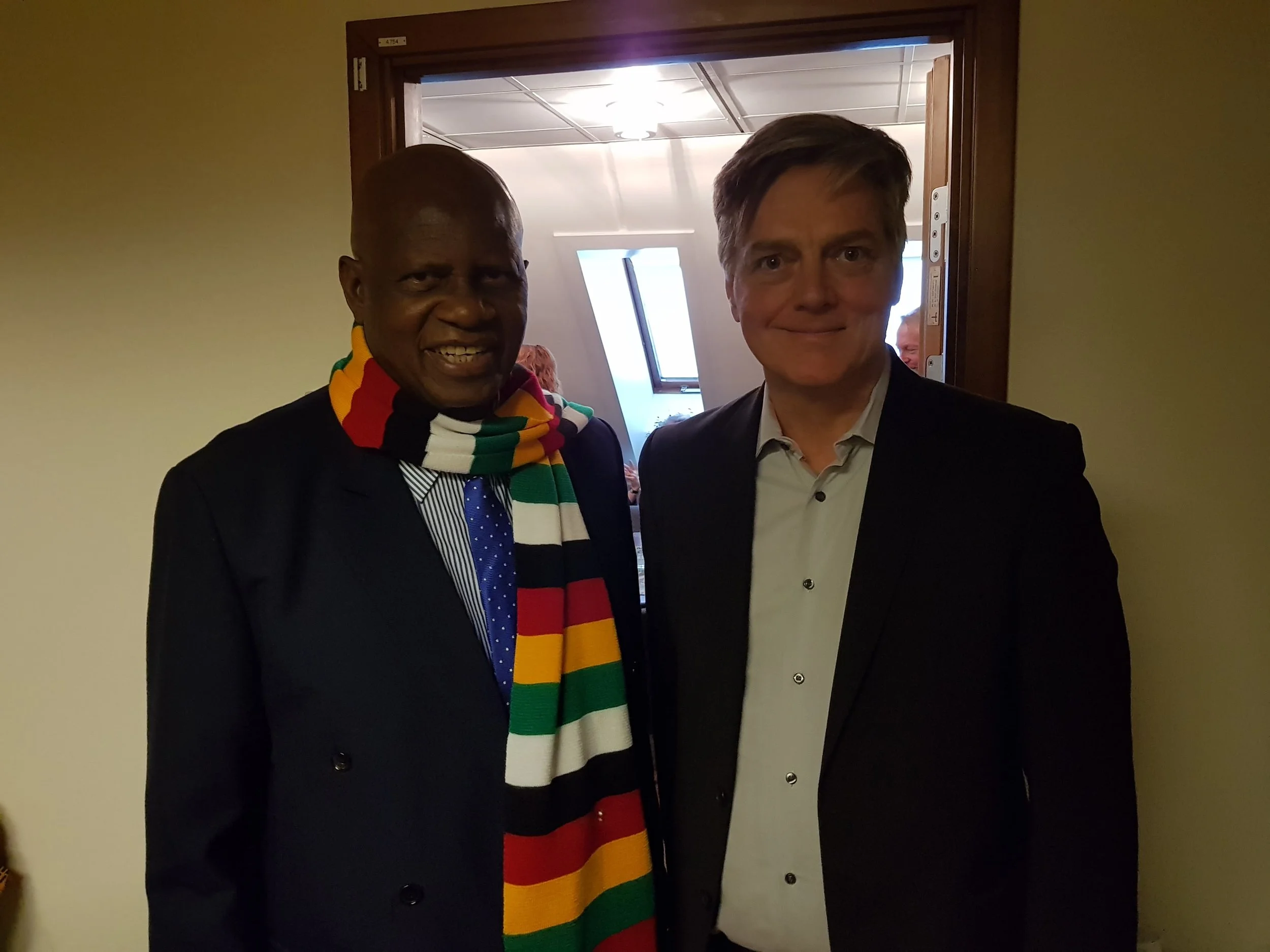 Meeting Honorable Patrick Chinamasa, Minister of Finance and Economic Development of Zimbabwe. Talking about digitizing the informal sector and digital tax collection. Zimbabwe has a population of 18 million people, most of them in the informal sector. In 2017, 80% of all money transactions were electronic transactions, while cash just accounted for 20% of transactions. A big challenge, big opportunity!