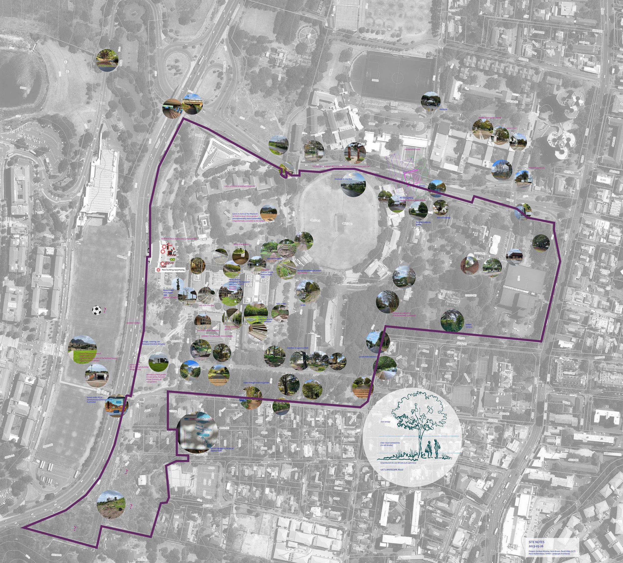  In contrast to the well-defined Upper Campus, the Middle and Lower Campus faces spatial challenges characterized by a lack of clear planning and connectivity. Heritage assessments, though cautious, have contributed to an ill-defined campus layout wi