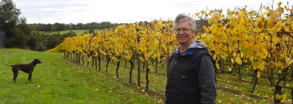  Down Foxeys Road in Balnarring North, Winemaker, Tod Dexter hangs out with his dog, Stella.