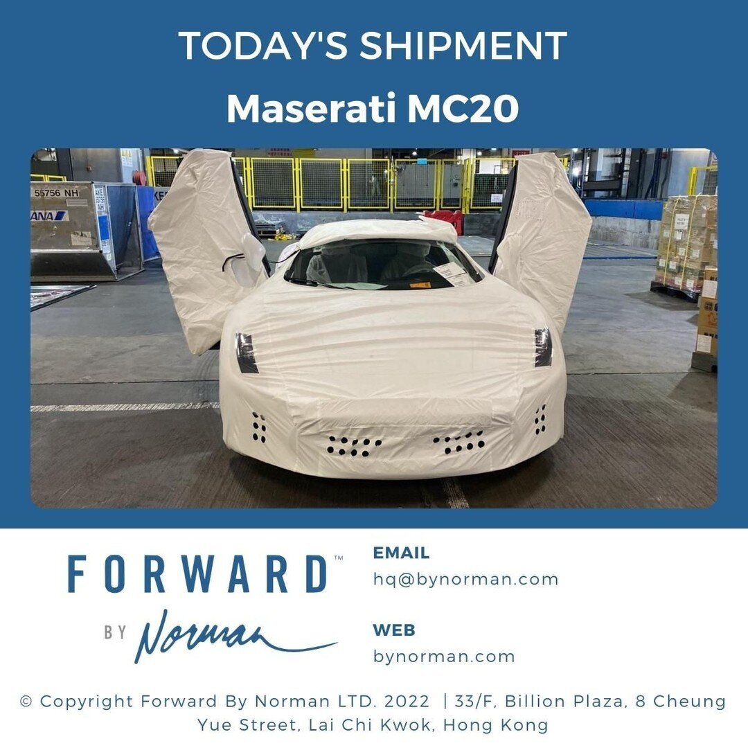 Need your #LuxuryVehicle shipped overseas from #HongKong? Check out our recent shipment:�
Maserati MC20

Enquiry hq@bynorman.com
�#CarLogistics
#FreightForwarding
