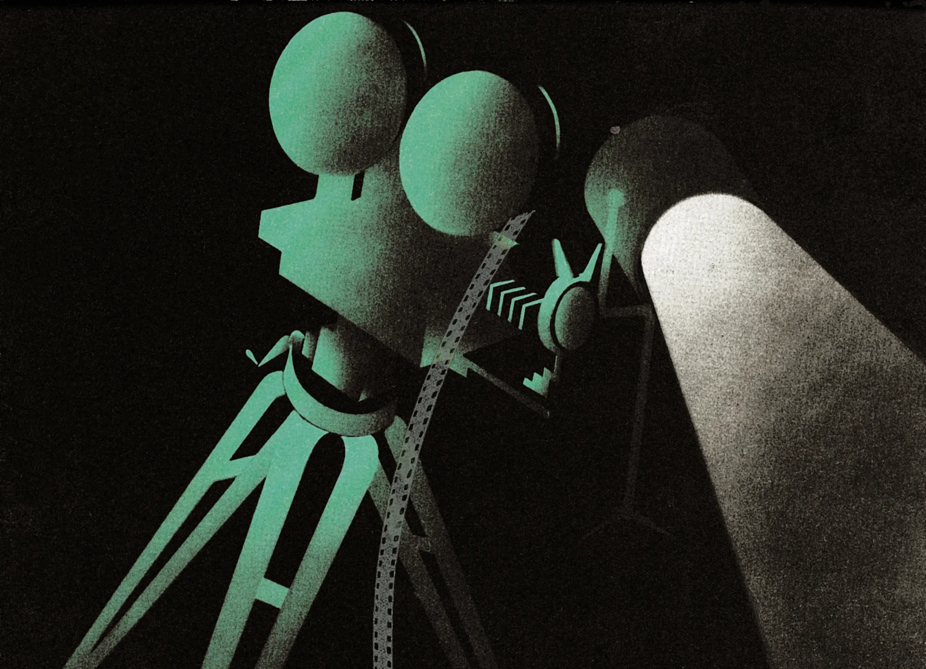 CinemaSystem: a detail of a 1934 brochure illustration for Bang & Olufsen´s sound film system.