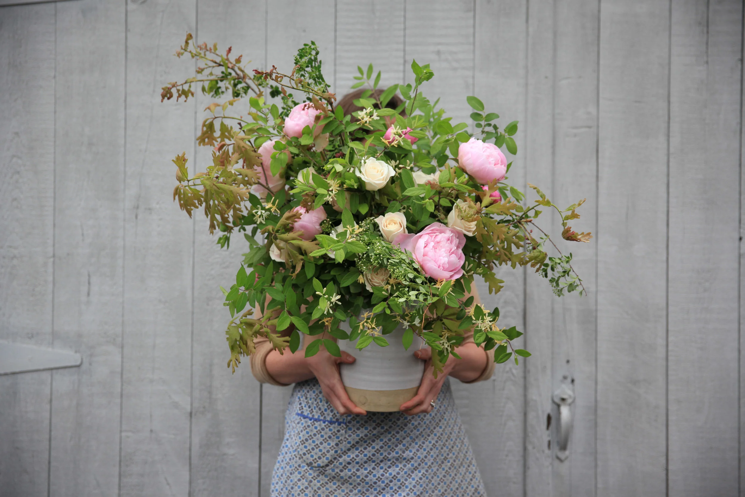 honeysuckle and peonies and farmhouse.jpg