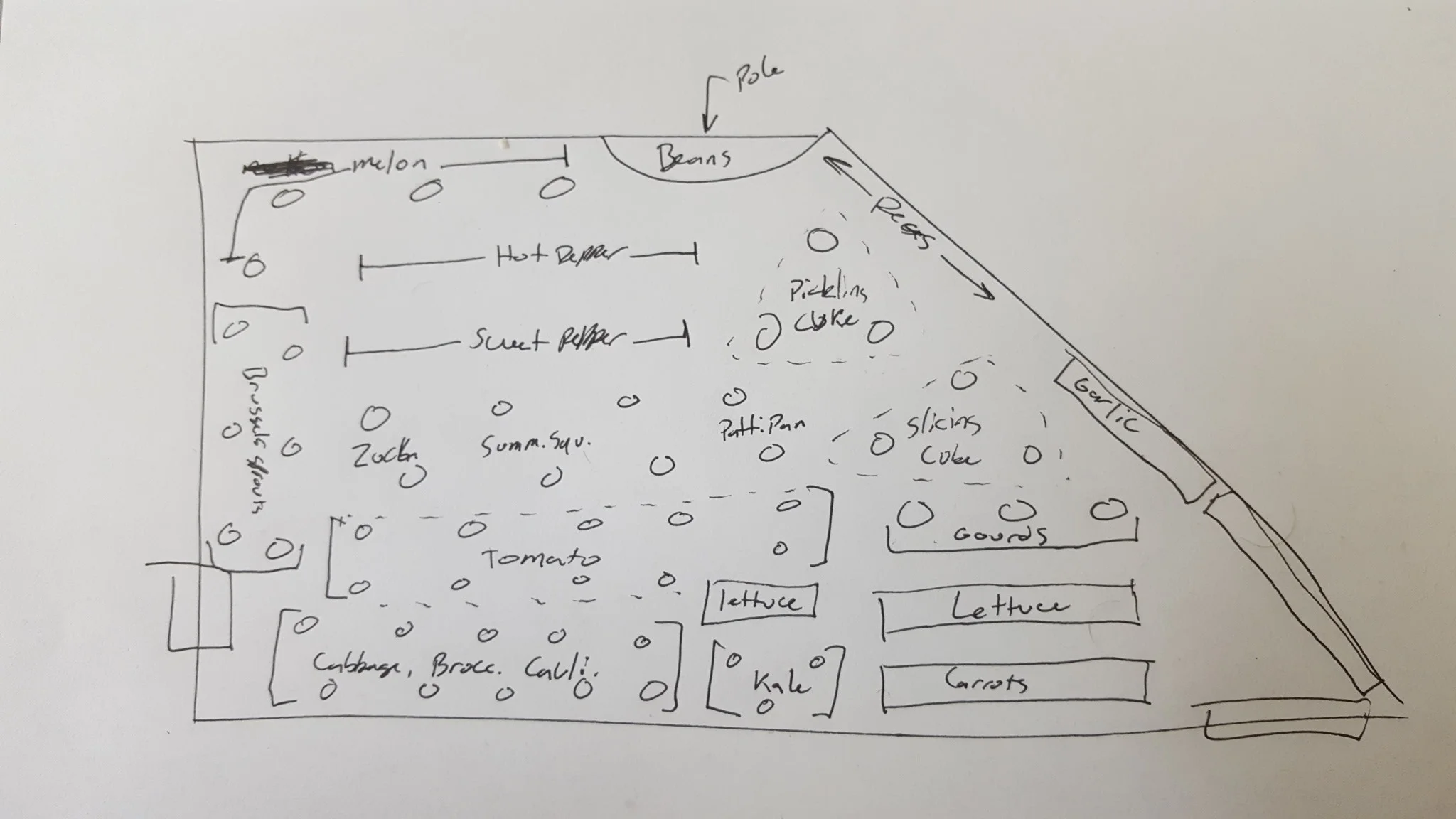 A little back-of-the-envelope planning for the garden plot.