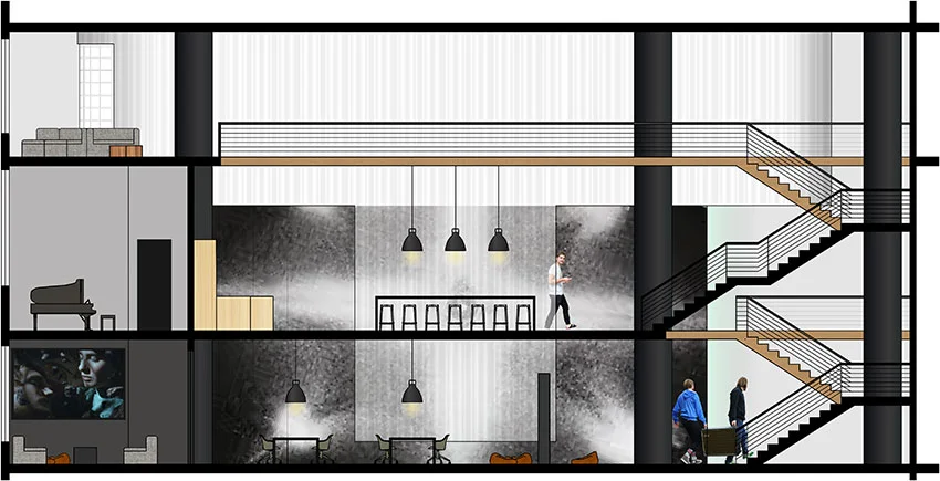 SECTION : Media Library, Cafe, Library