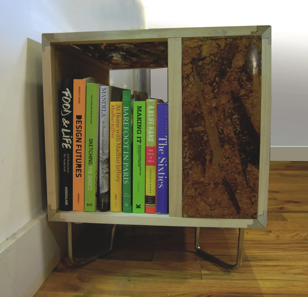 Shelves create space for books, records or objects.