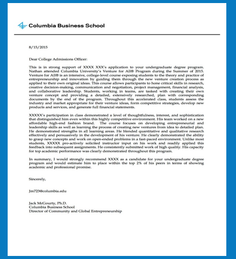 cbs vfa application international academic alliance stanford mba recommendation letter