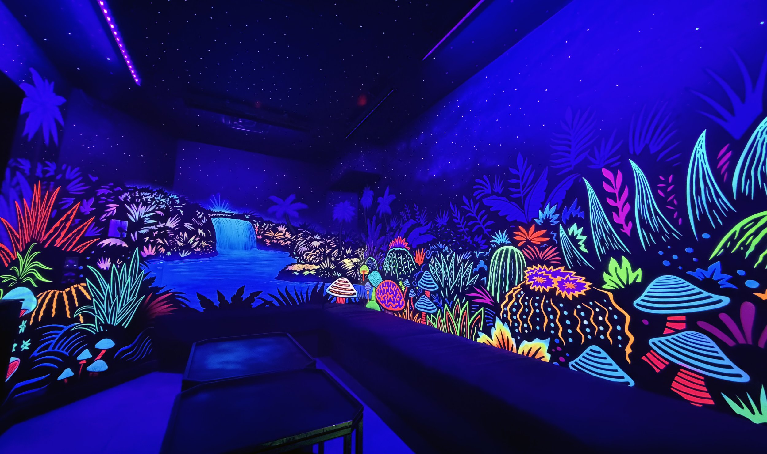 Neon VIP room mural