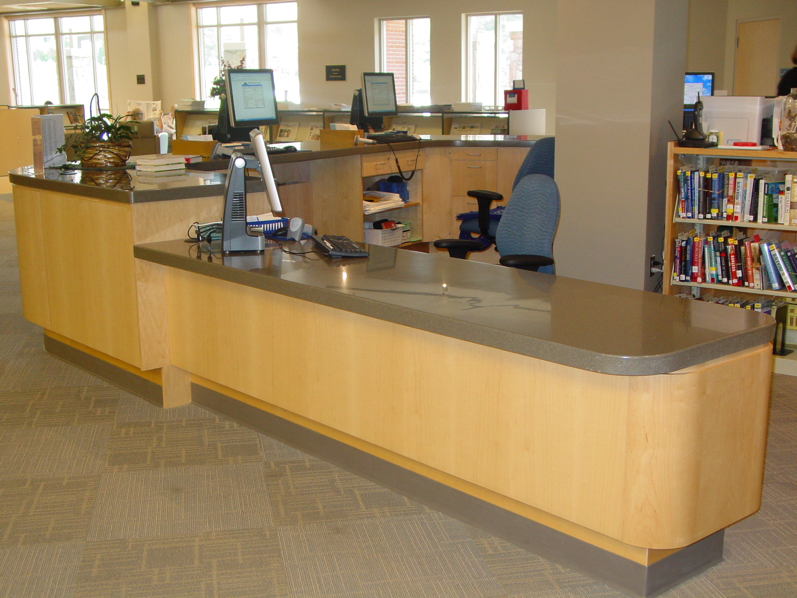  Custom Maple &amp; Corian Reception Desk -Transylvania County Library- 