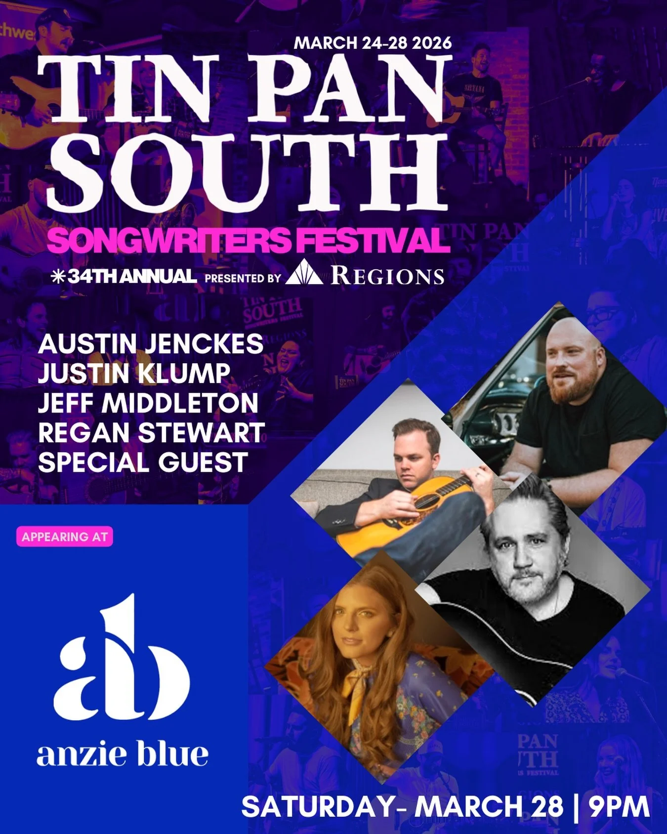 next Saturday we will be playing @tinpansouth at @anzieblue and friends will be hoping up. come out and have fun with us!! 🧡