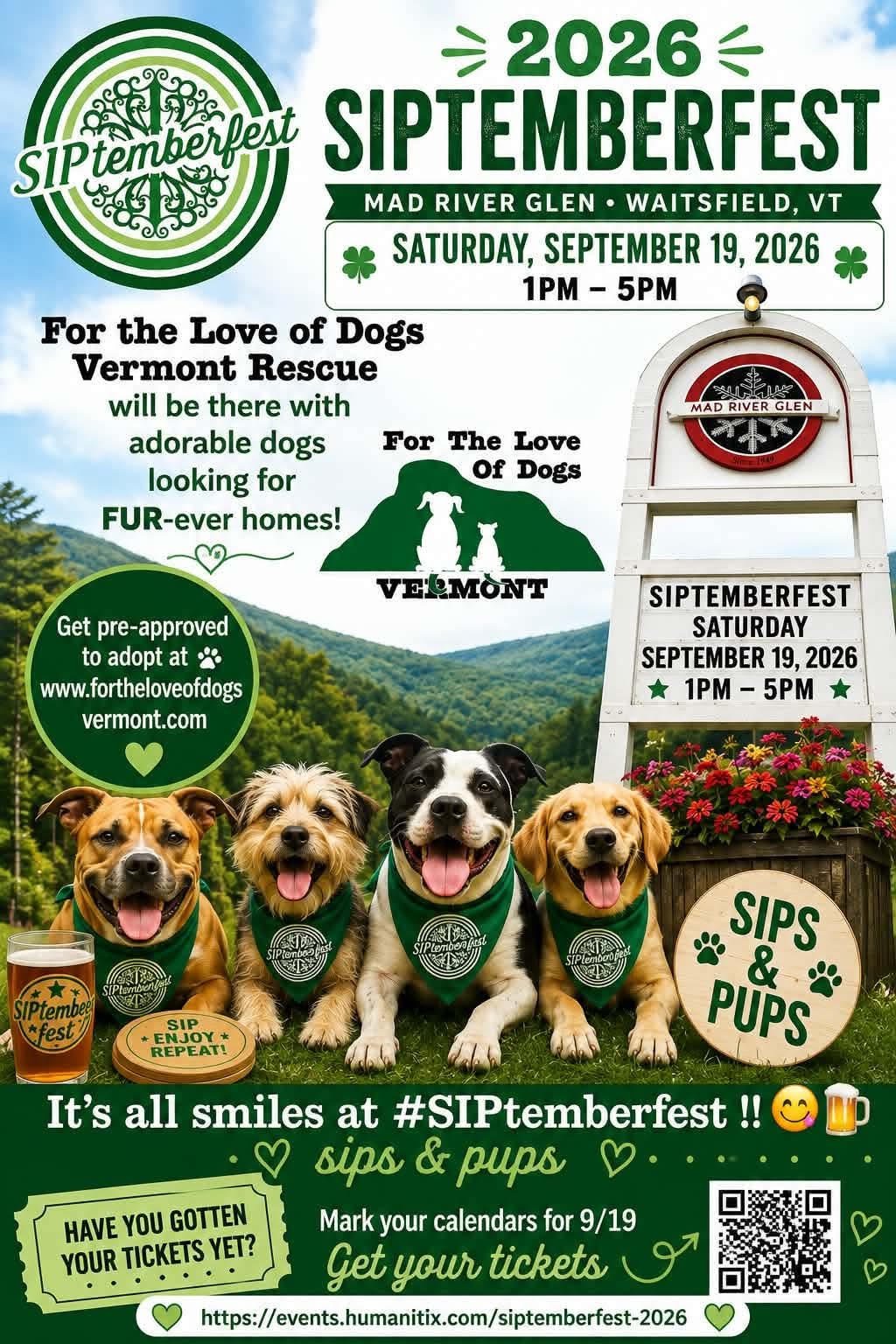 SiptemberFest on September 19th at the Mad River Glen in Waitsfield!