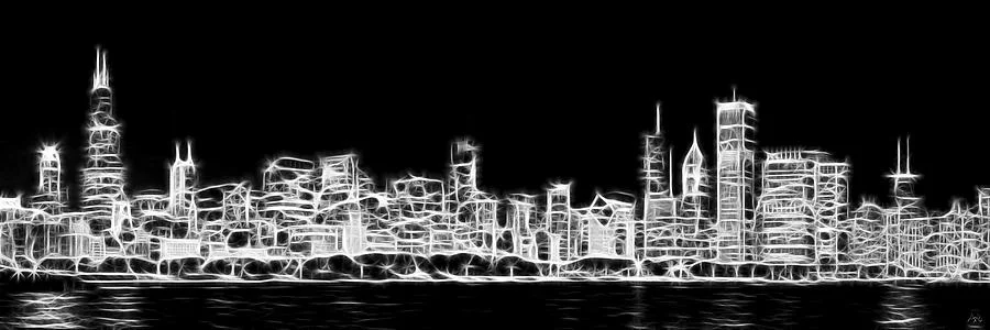 Photo Credit: Fine Art America, Chicago Skyline Panoramic Fractal Art by Adam Romanowicz