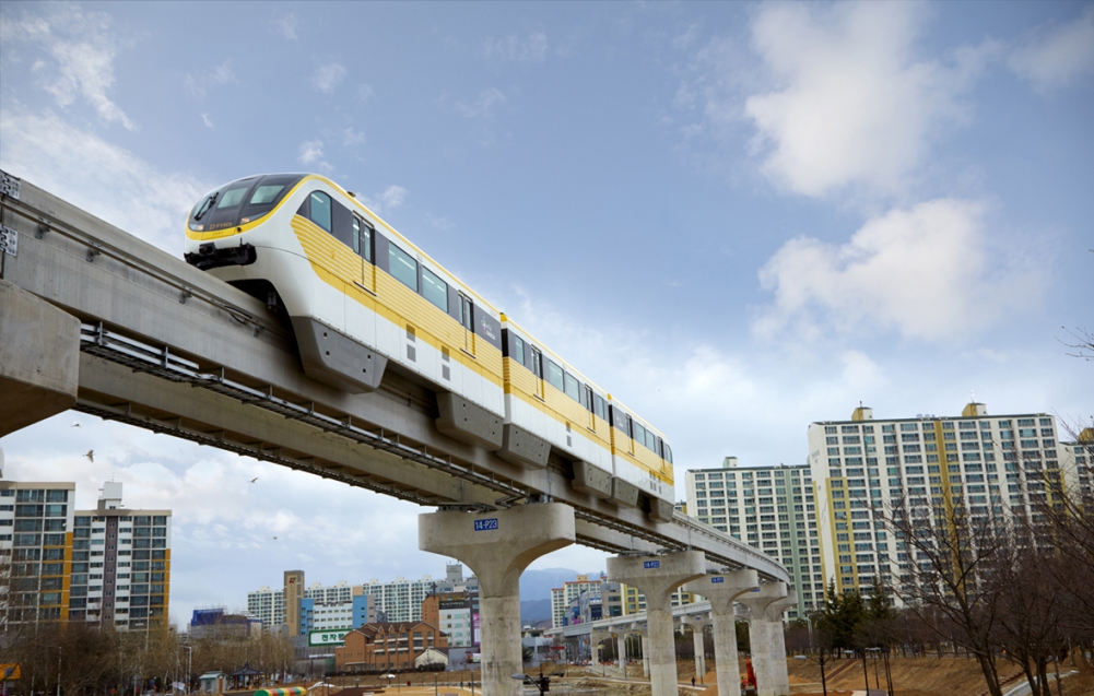 Daegu's monorail, the subway system I ride on a daily basis. 