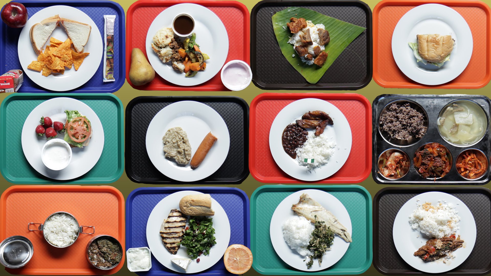 School lunches from around the world. Image by buzzfeed. 
