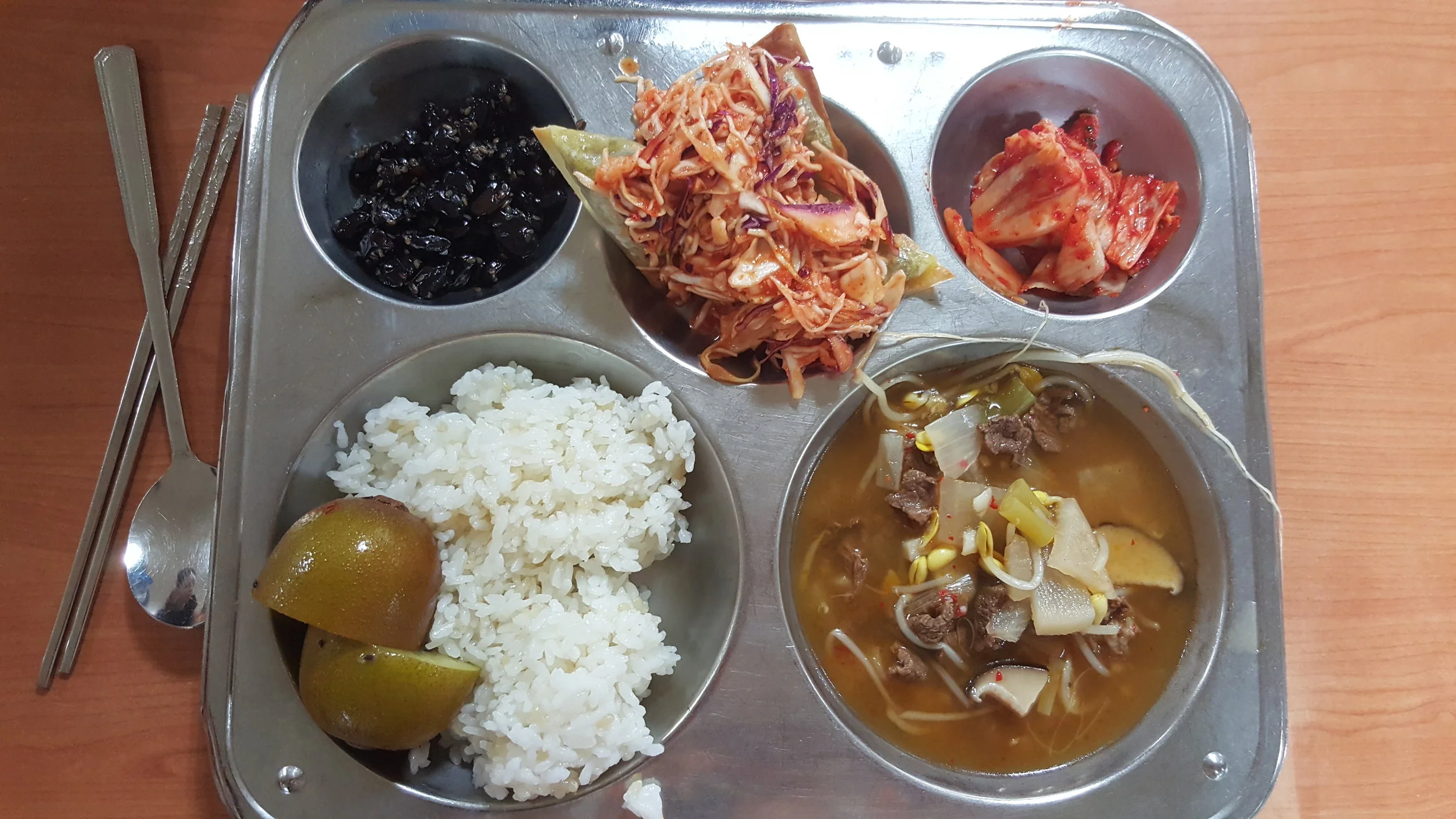 A South Korean school lunch