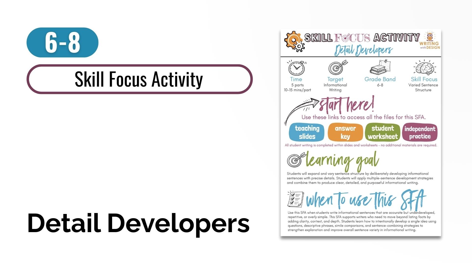 Detail Developers  |  6-8  |  SFA