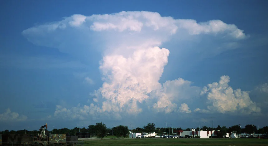 A classic cumulonimbus cloud, showing its distinctive anvil shape