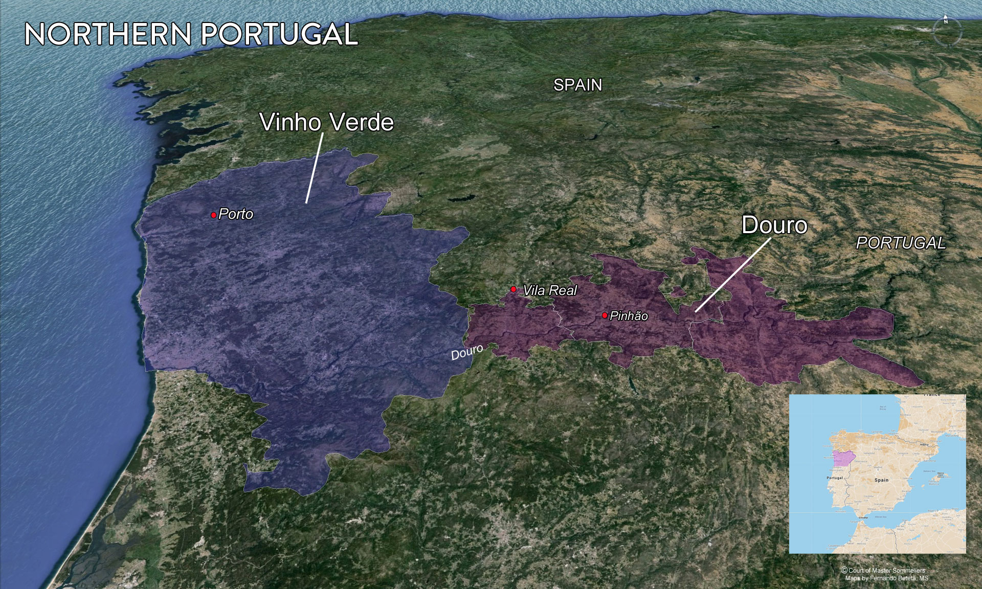 Map of Vinho Verde and Douro