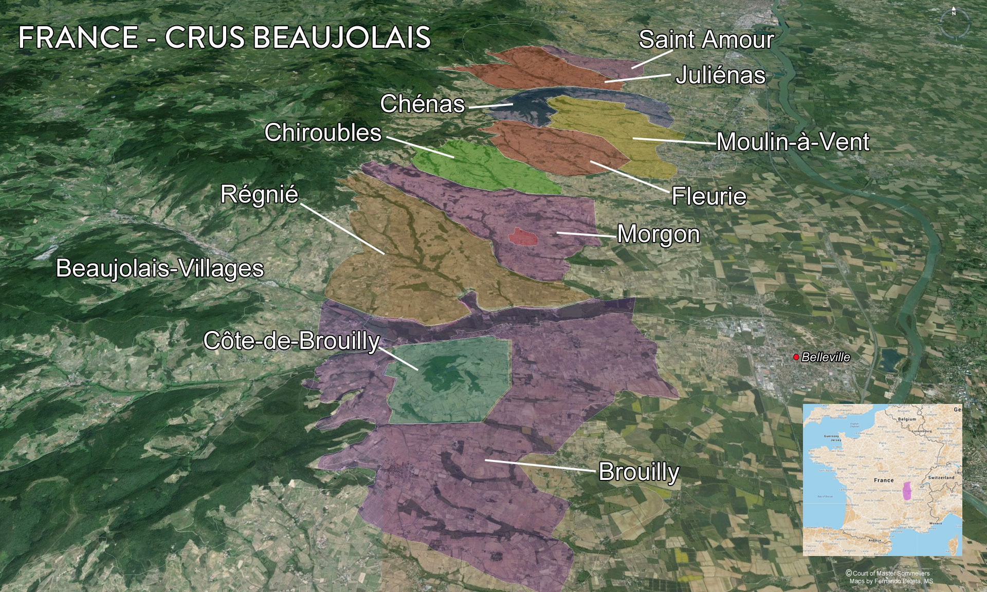 Map of Beaujolais