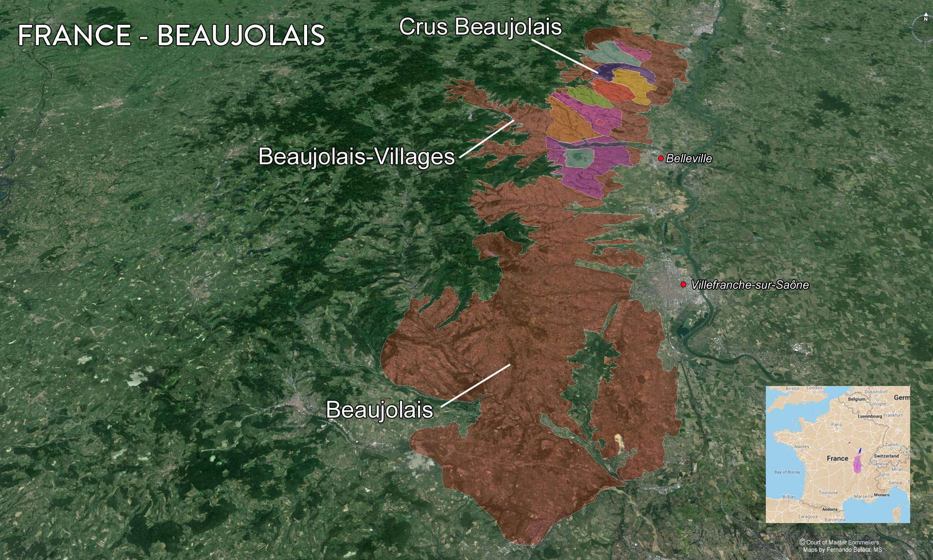 Map of Beaujolais
