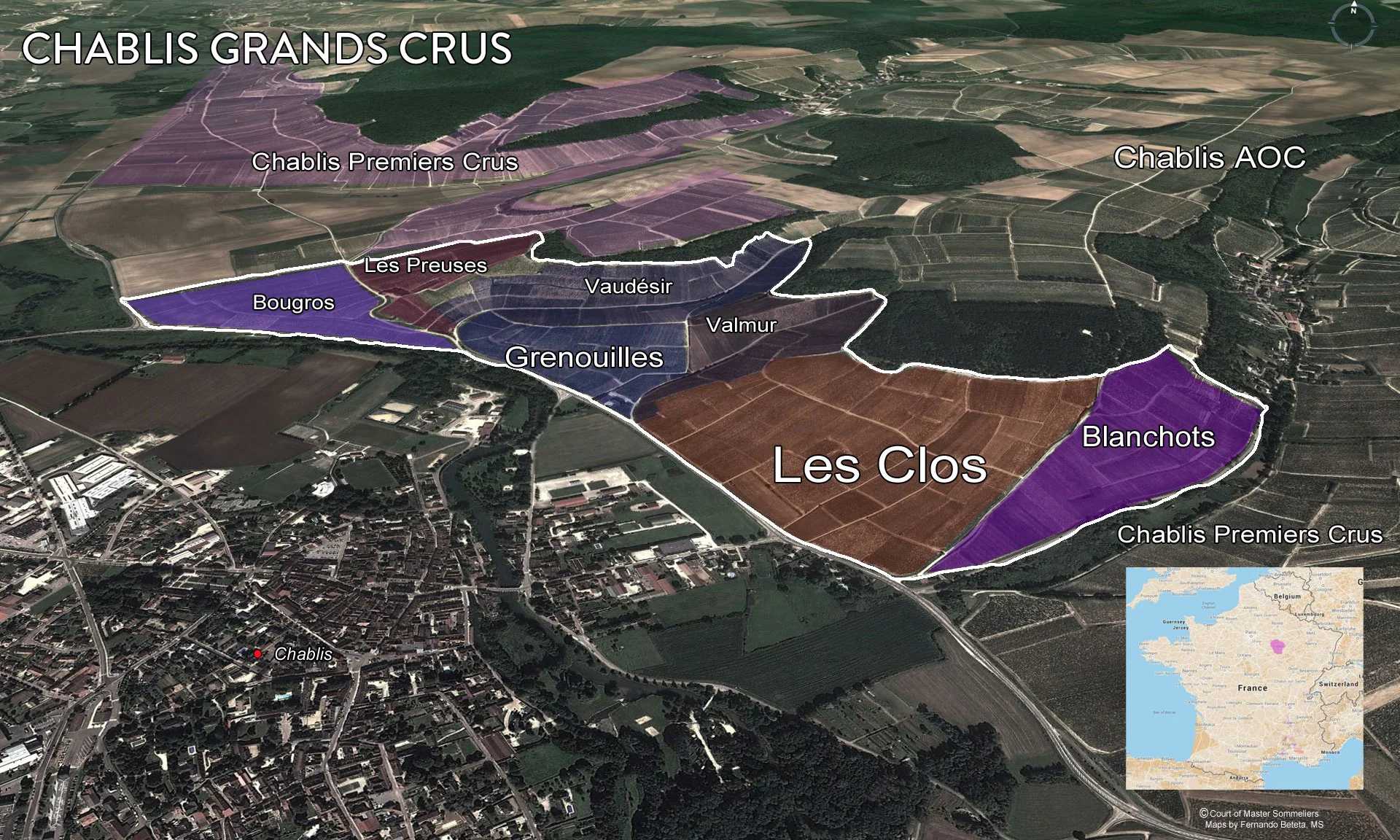 Map of Grand Cru Chablis