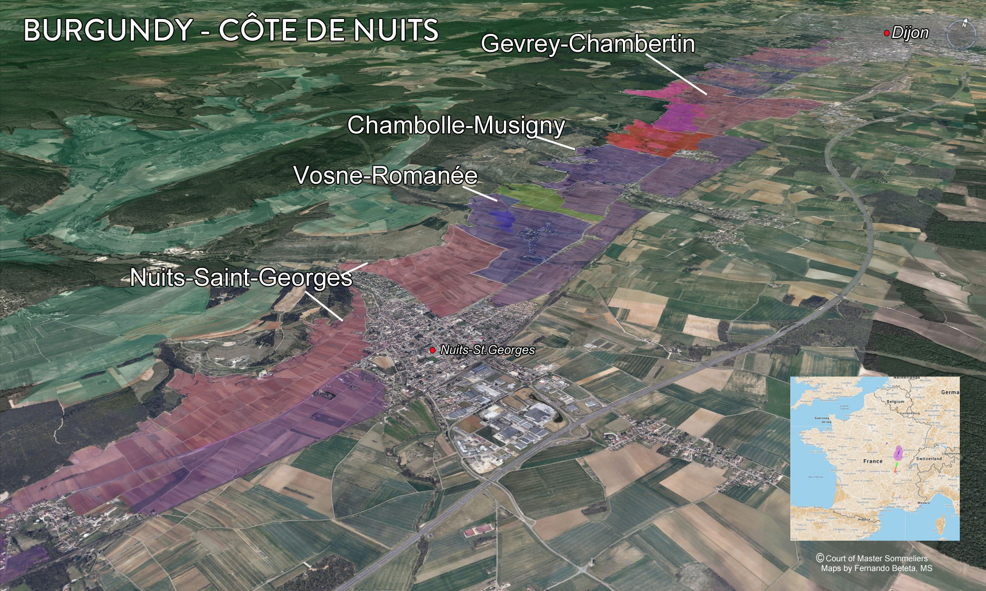 Map Cote de Nuits