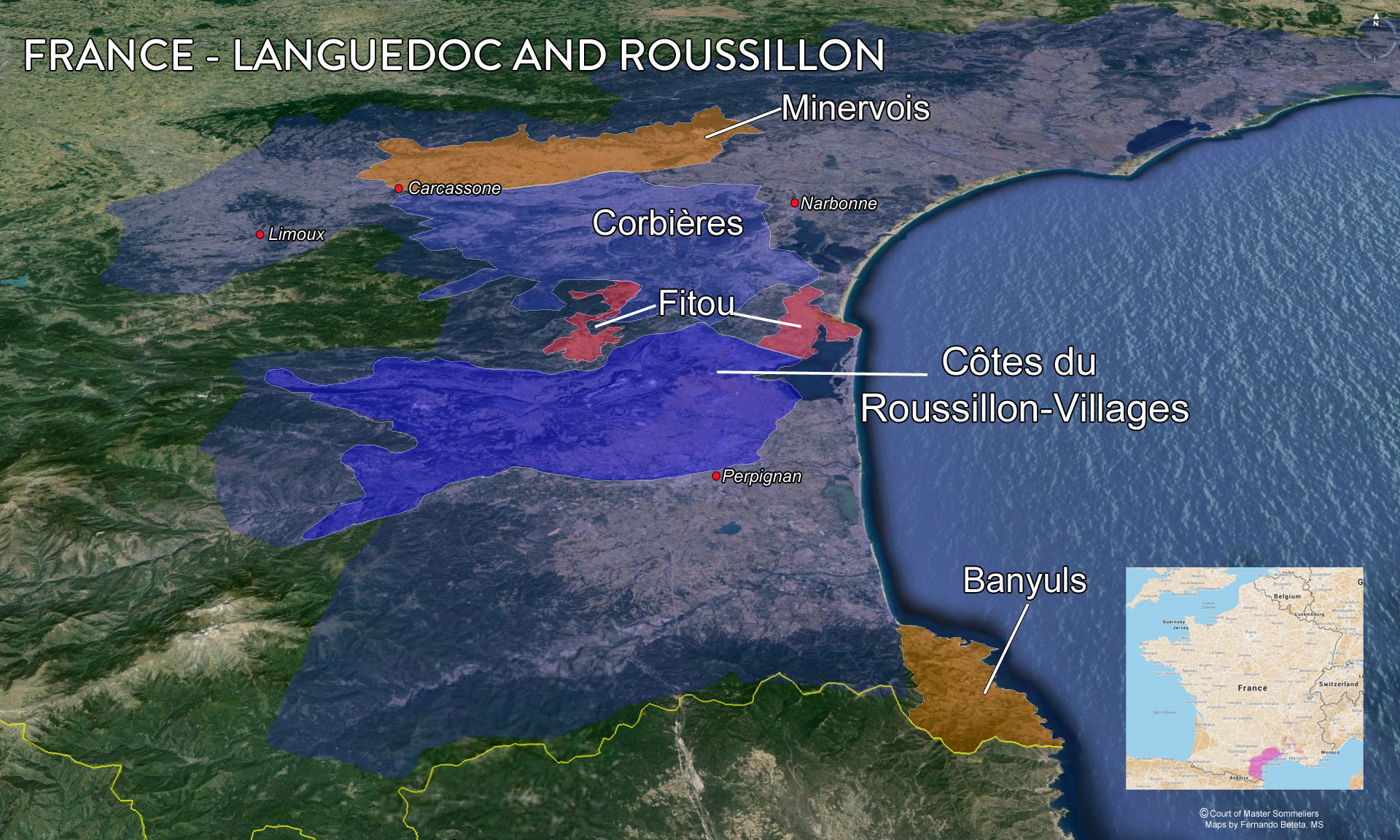 Map of Languedoc-Roussillon