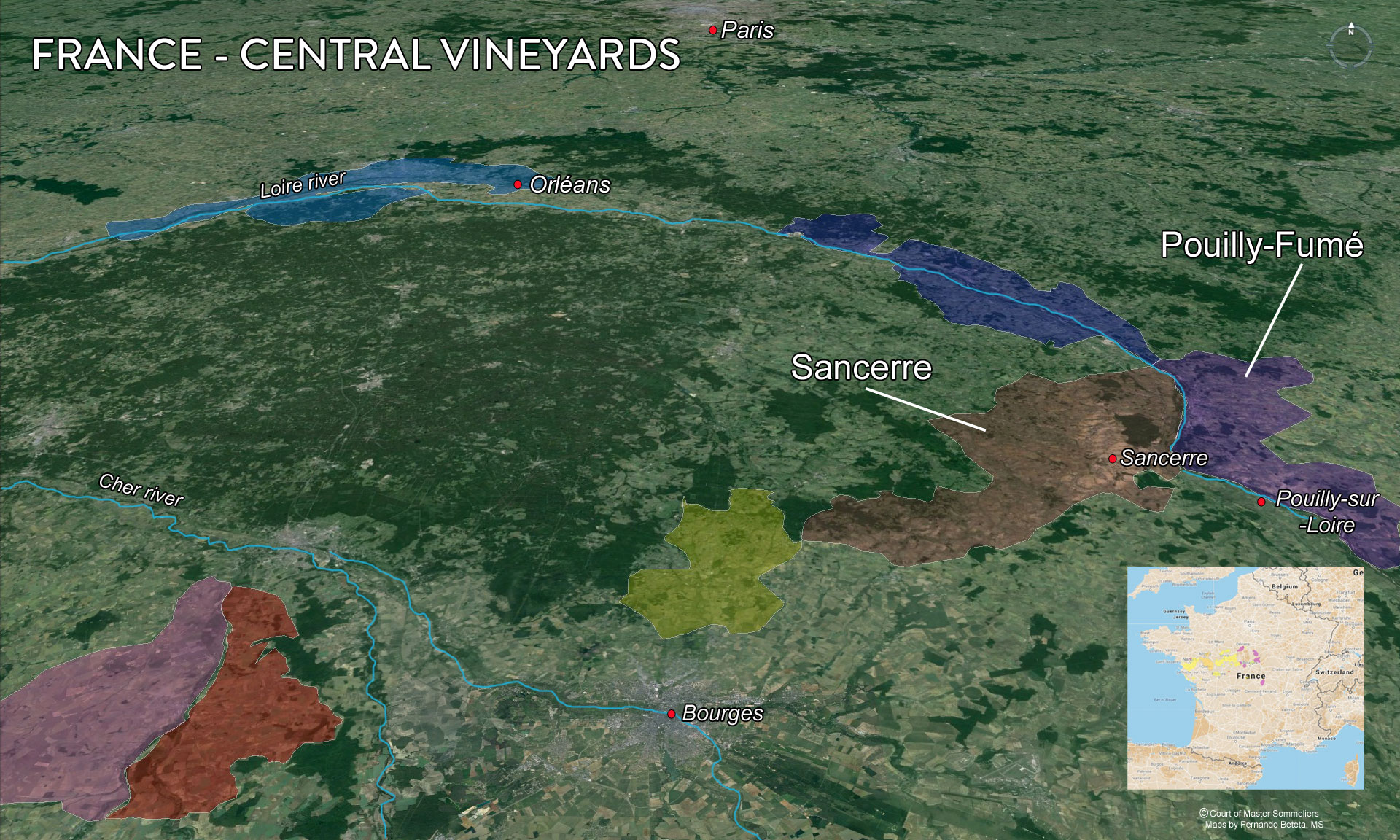 Map of Central Vineyards Loire
