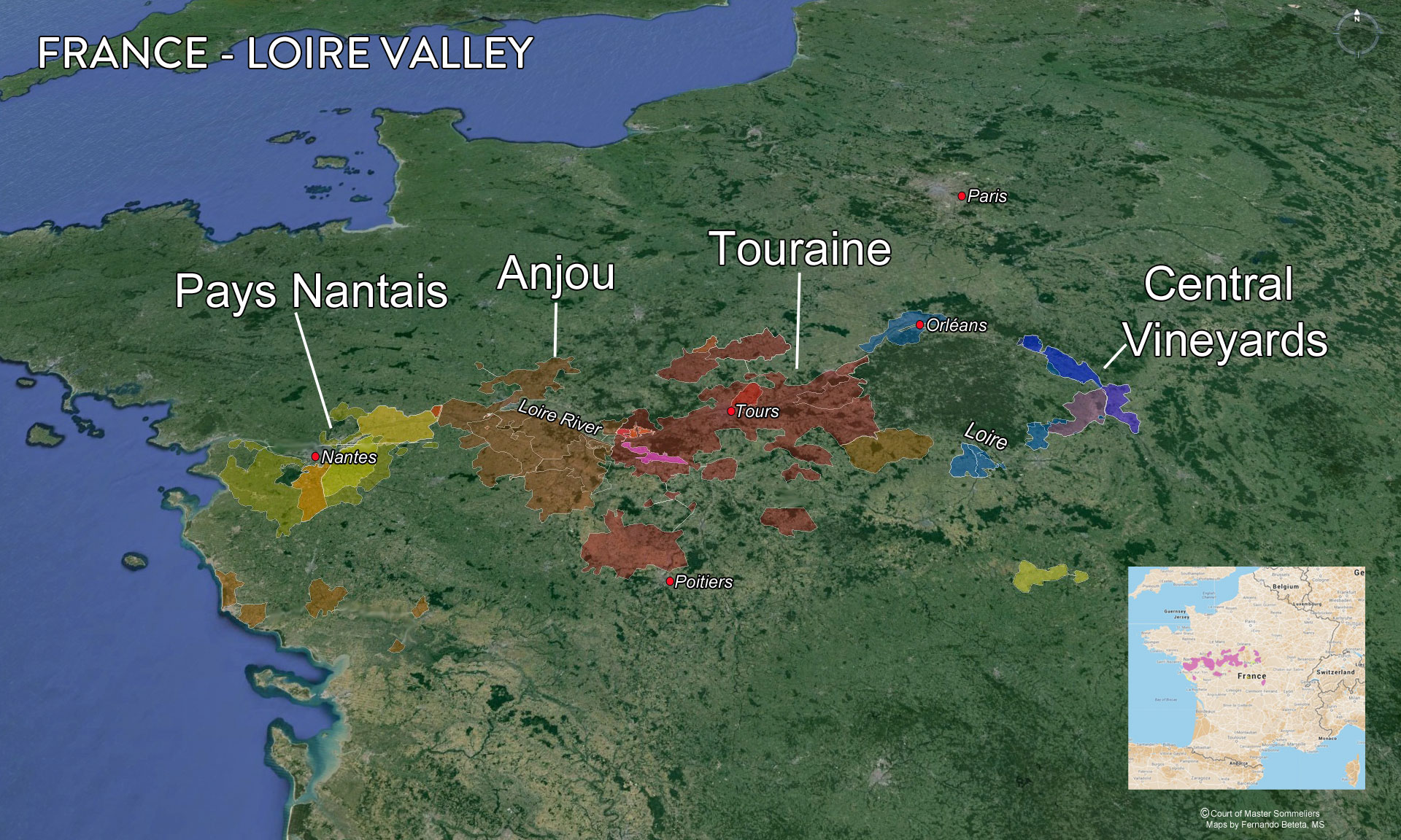 Map of Loire Valley