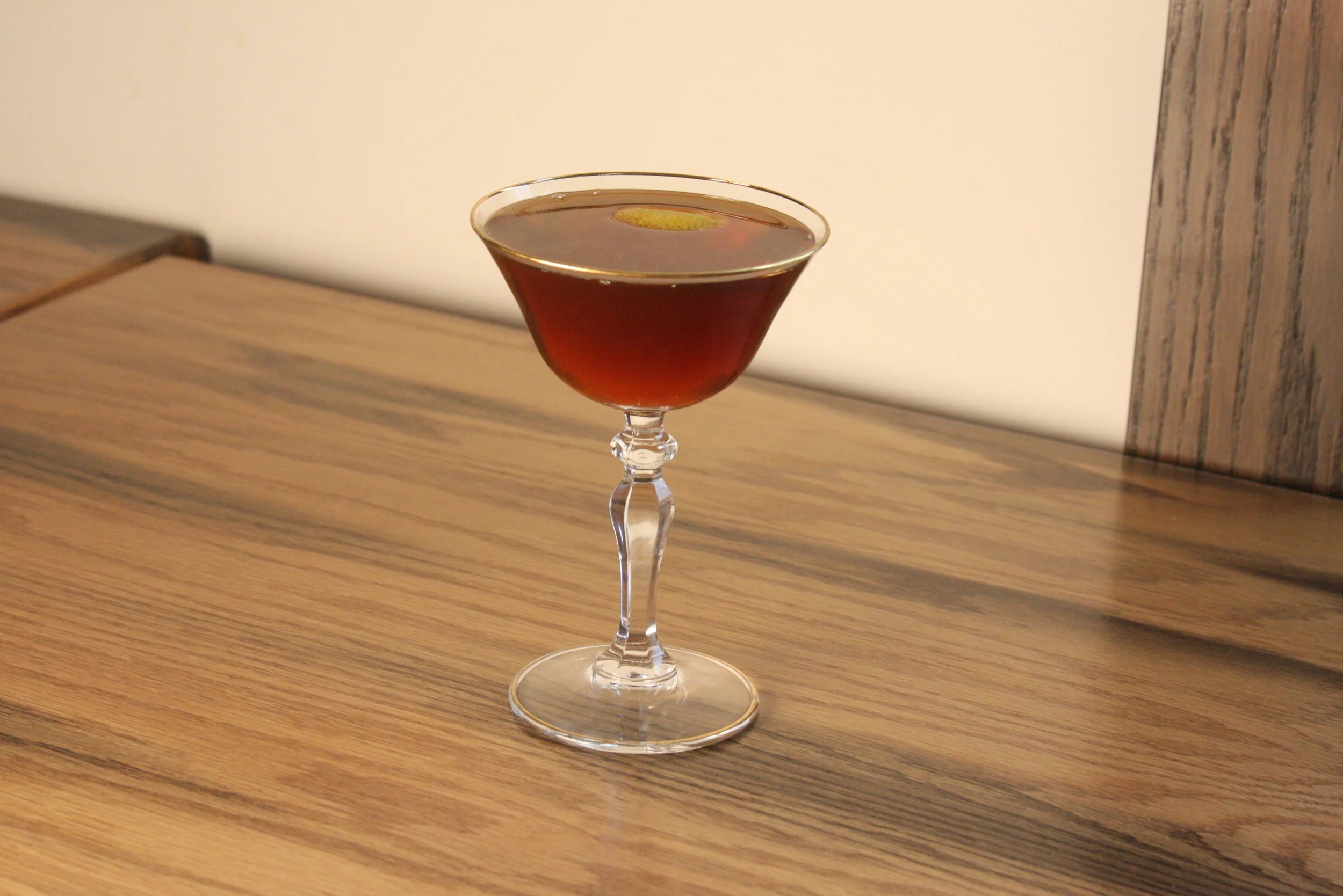 Tenzing Coupe Cocktail. The Leather Armchair by Mea Leech.