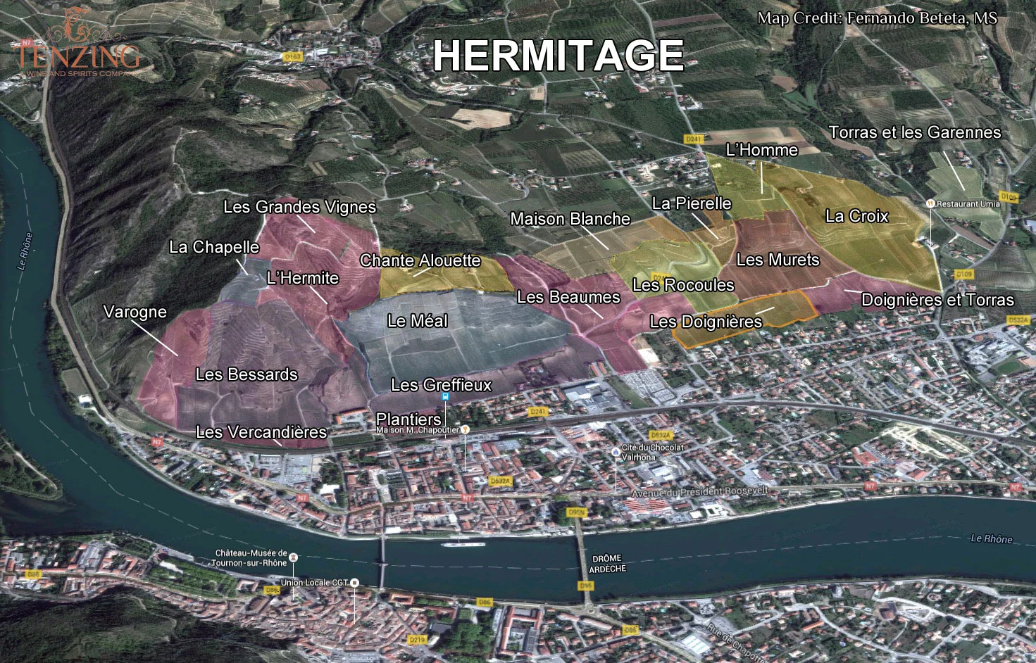 The Hermitage Hill and all of it's lieux-dits. 