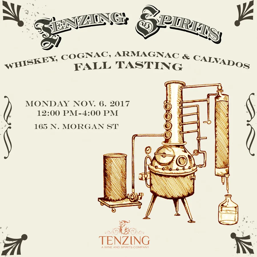 Tenzing Spirits Fall Tasting: Whiskey, Cognac, Armagnac & Calvados