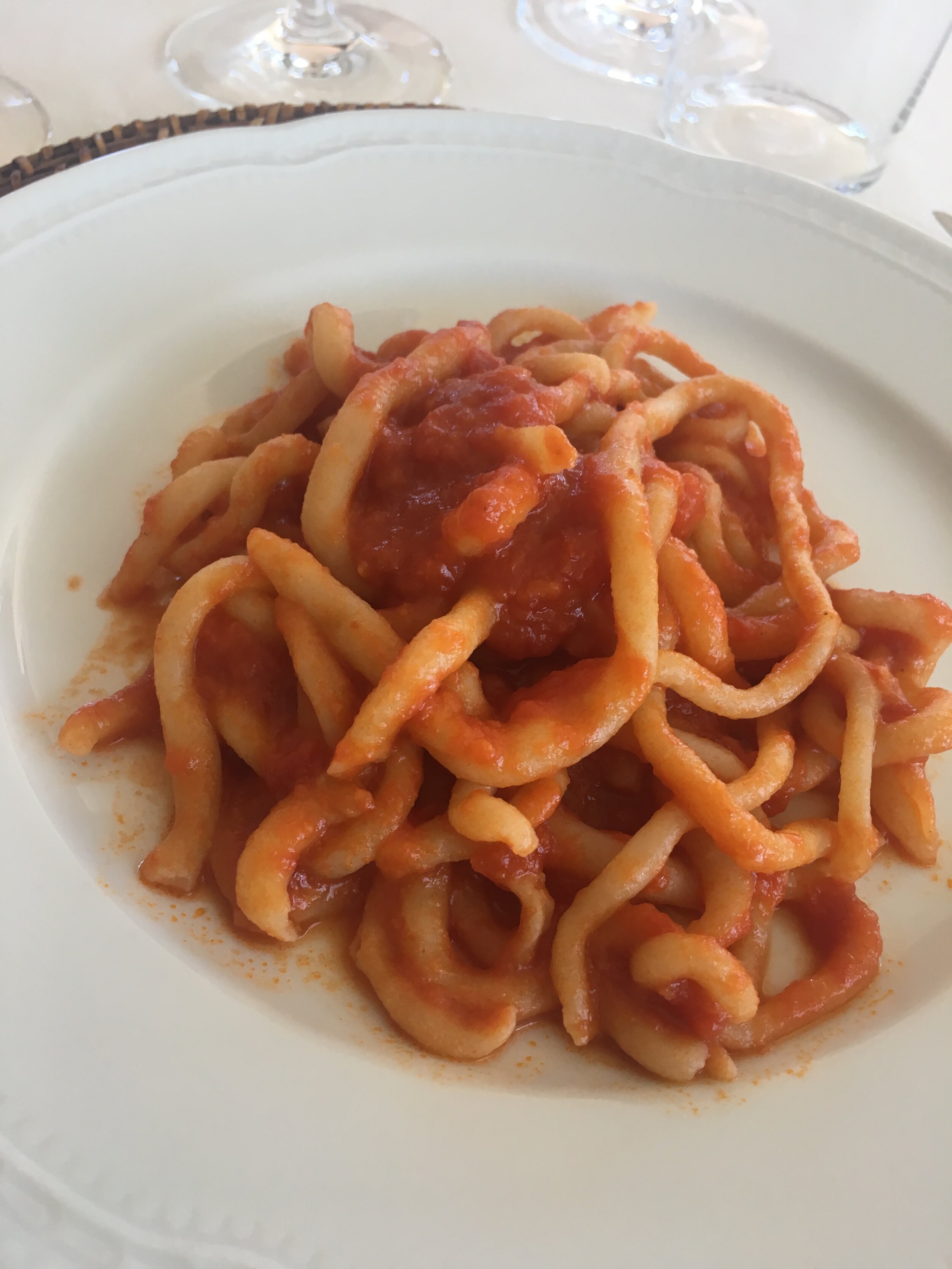 Umbricelli pasta al pecornino pomodoro -Tuscan &amp; Umbria