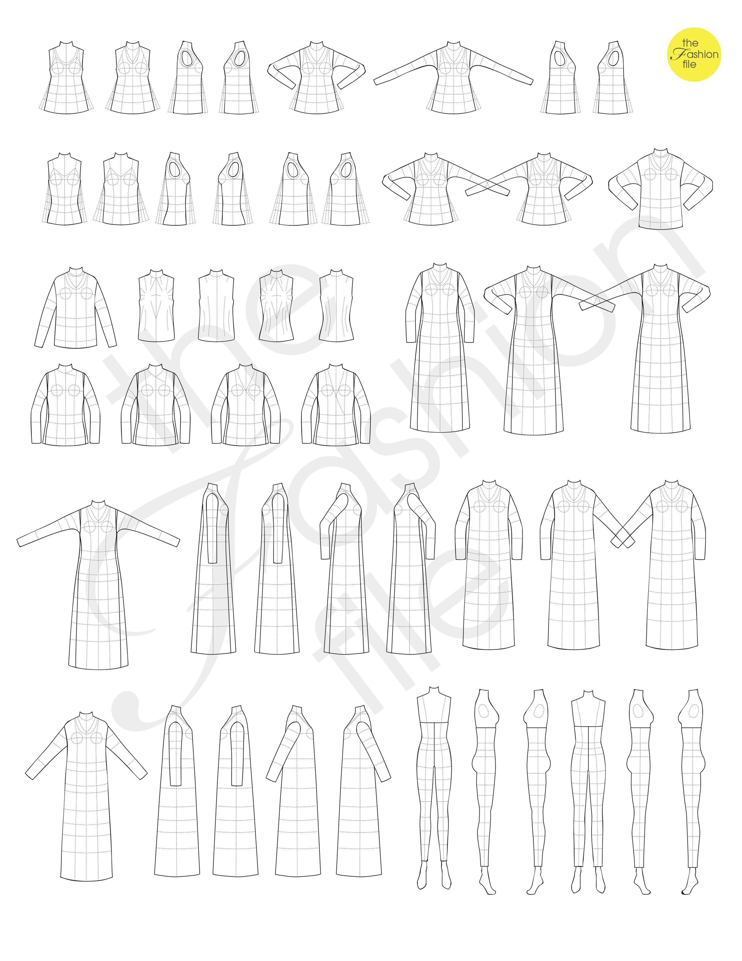 Fashion Flat Sketch Vector Art, Icons, and Graphics for Free Download