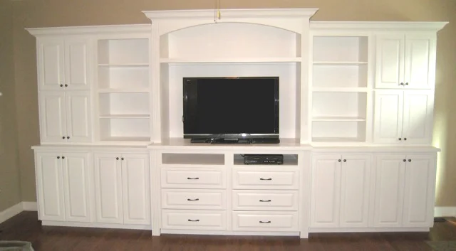 Custom designed and built entertainment center