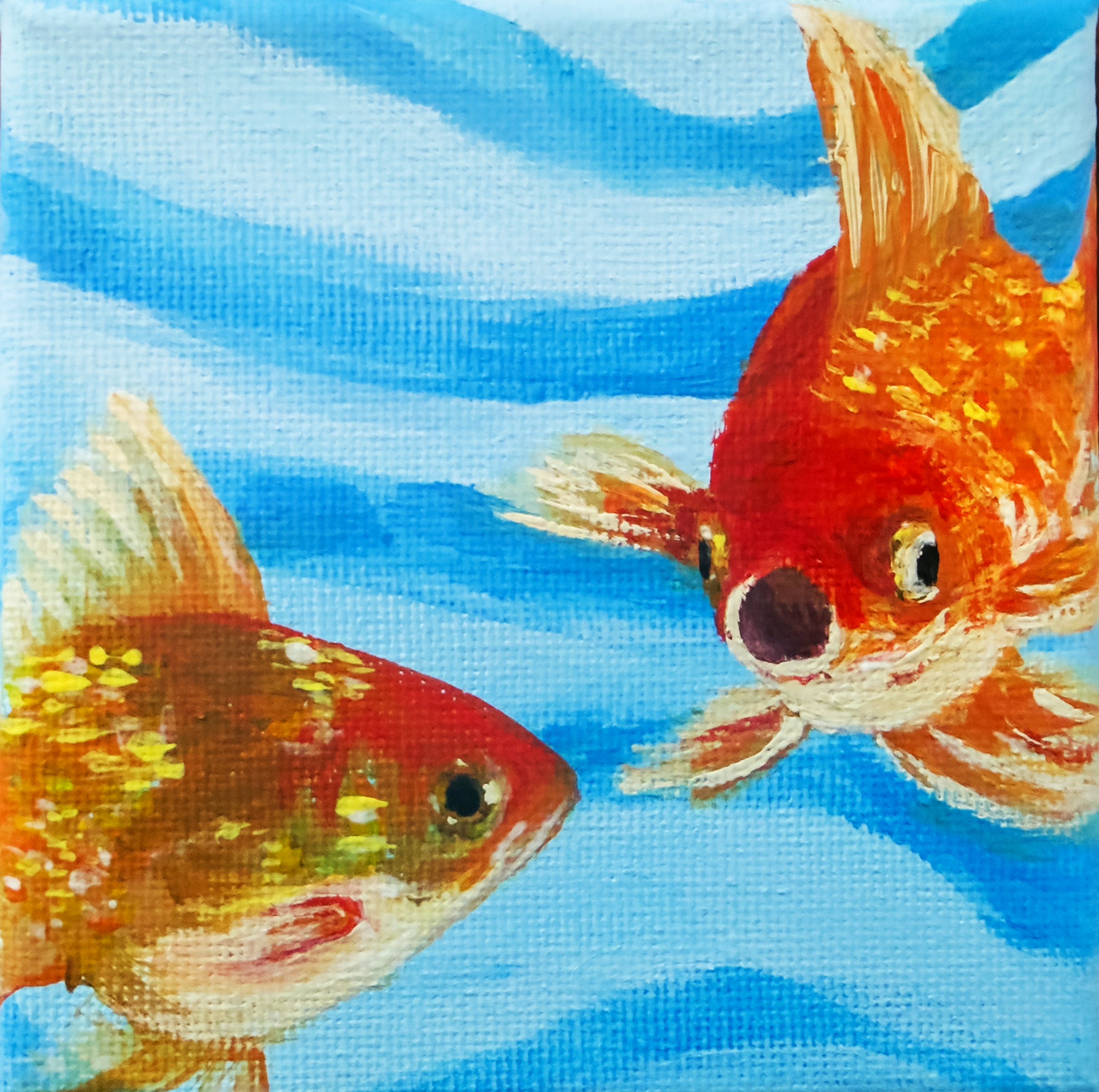 'Two Goldfish' - Acrylic on Canvas