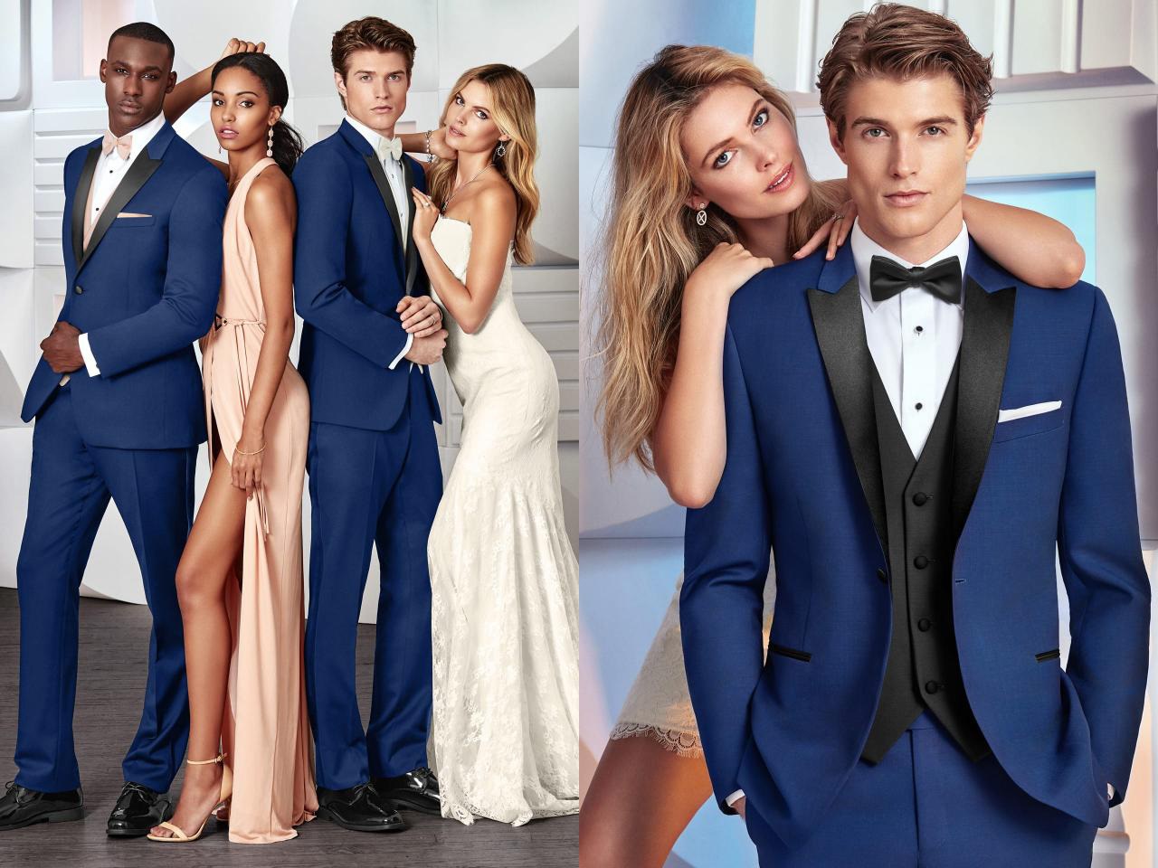 Cobalt Blue 'Tribeca' Ultra Slim Fit Tuxedo by Ike Behar Evening
