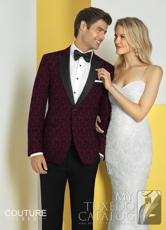 Burgundy 'Chase' Ultra Slim Tuxedo by Couture 1910