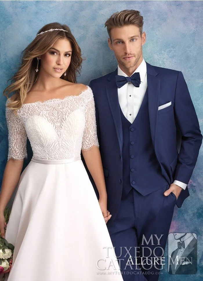 Cobalt Blue 'Brunswick' Slim Fit Suit by Allure Men