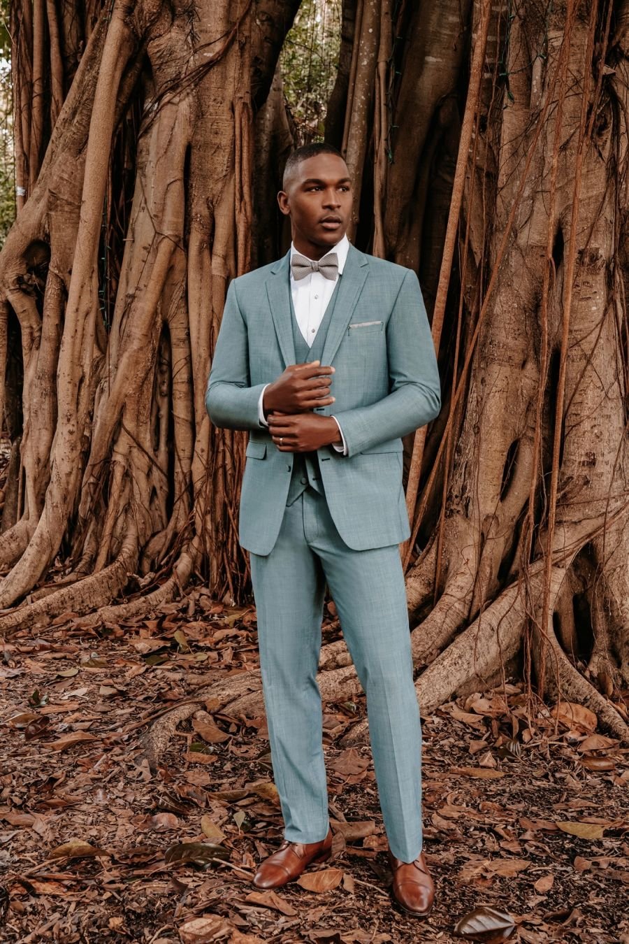 Sea Glass Green ‘Brunswick’ Slim Fit Suit by Allure Men