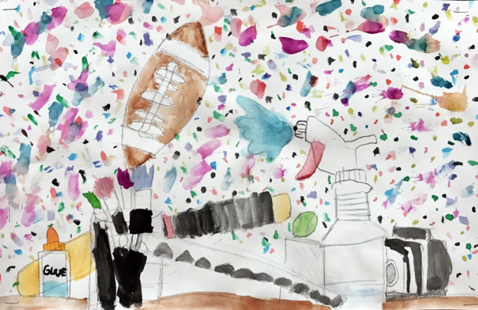 Still Life in Watercolor and Crayon 3rd Grade Siwanoy Elementary School