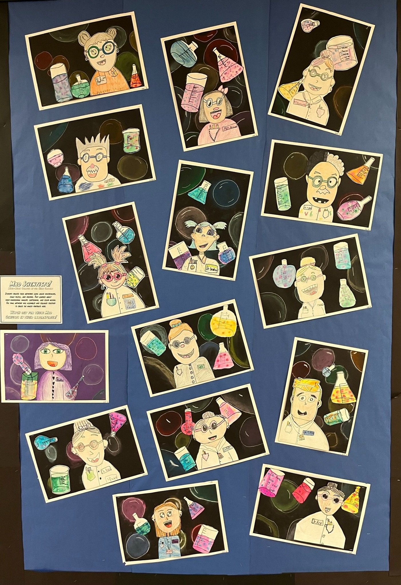 Mad Scientists! Cartoon Portraits & Mixed Media Collage