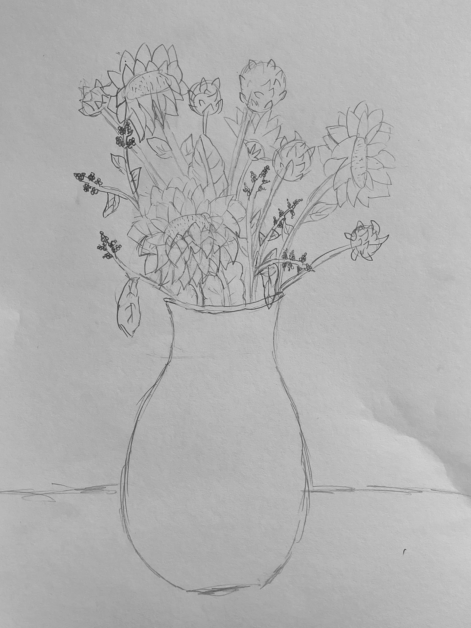 Flower Study in Pencil 