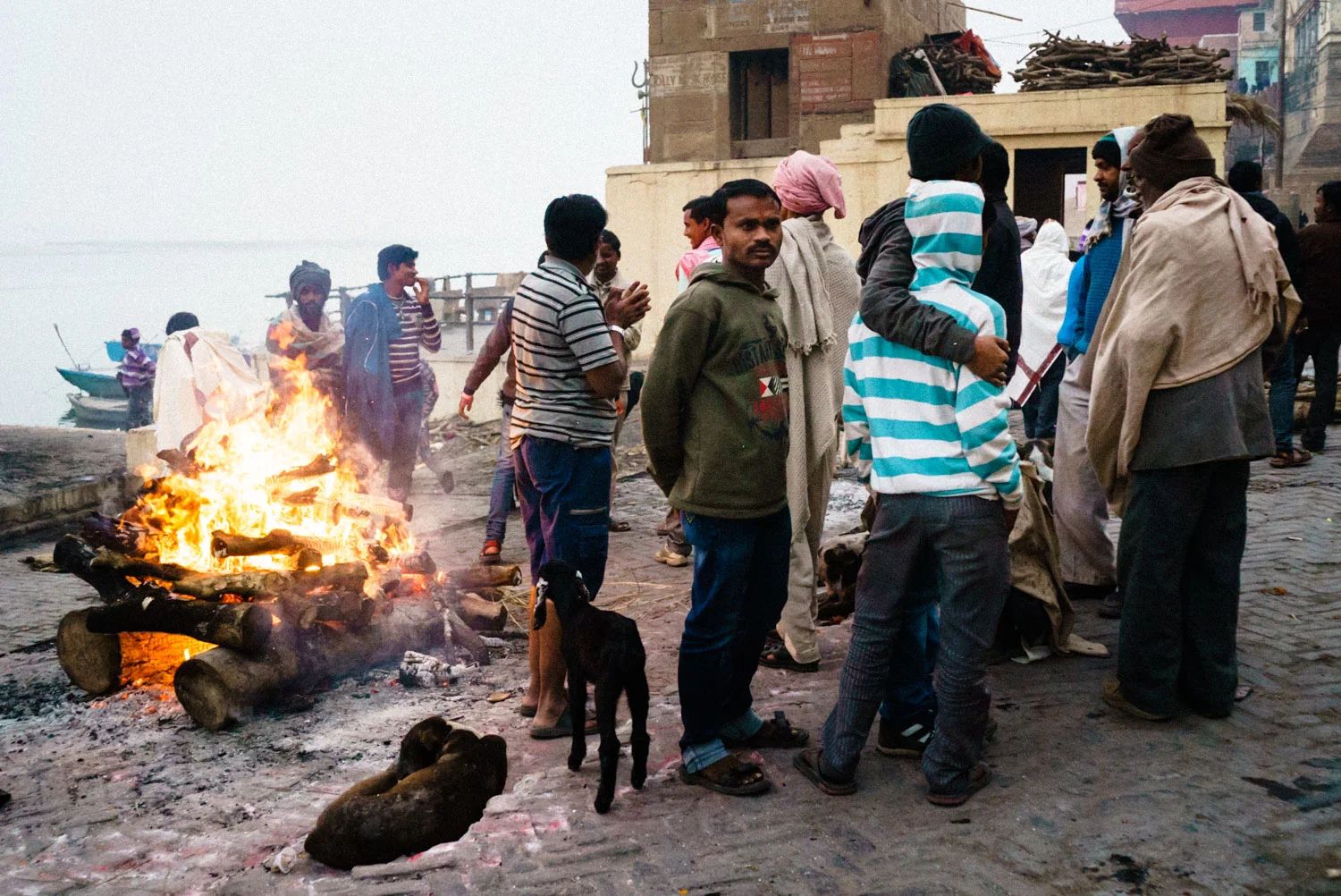 Cremation pyre in Varanasi, India