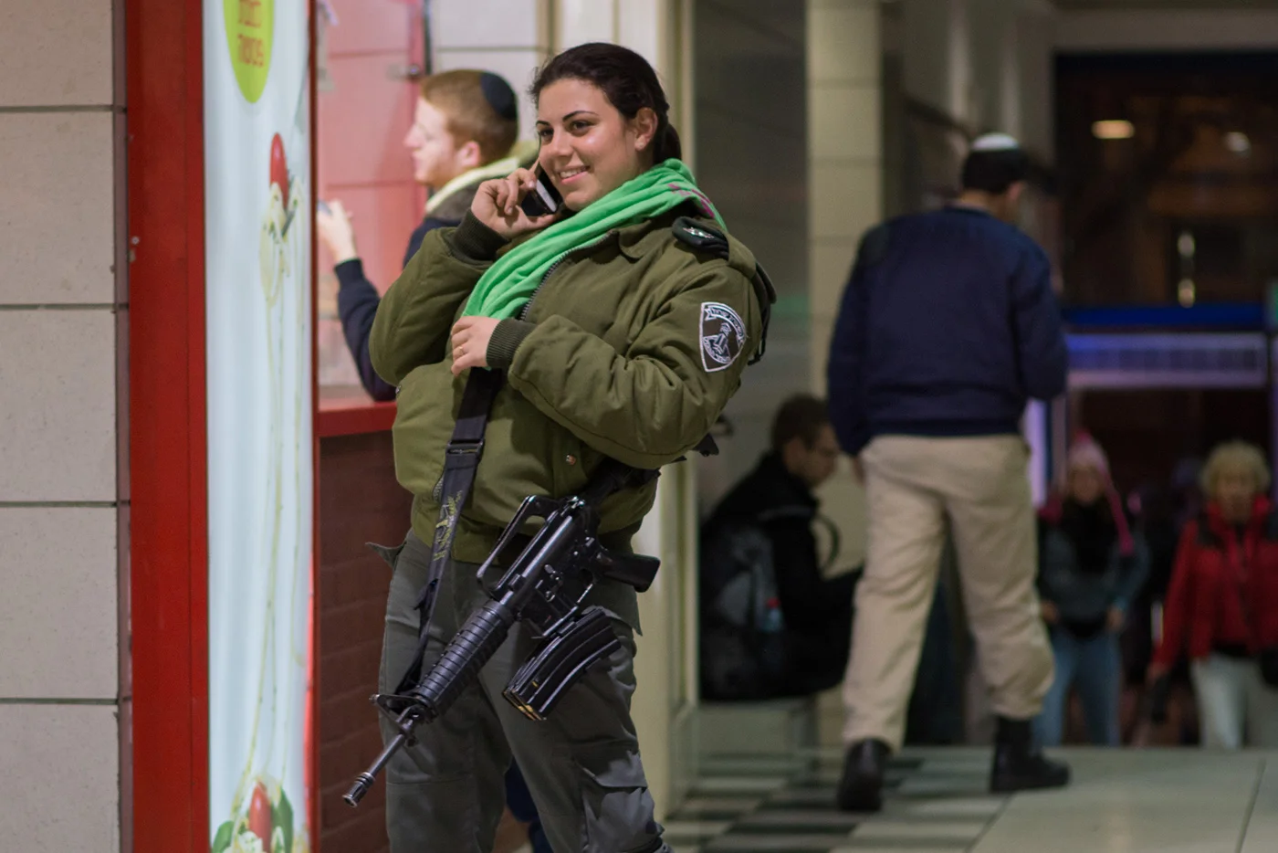 IDF soldier at Jerusalem Bus Terminal