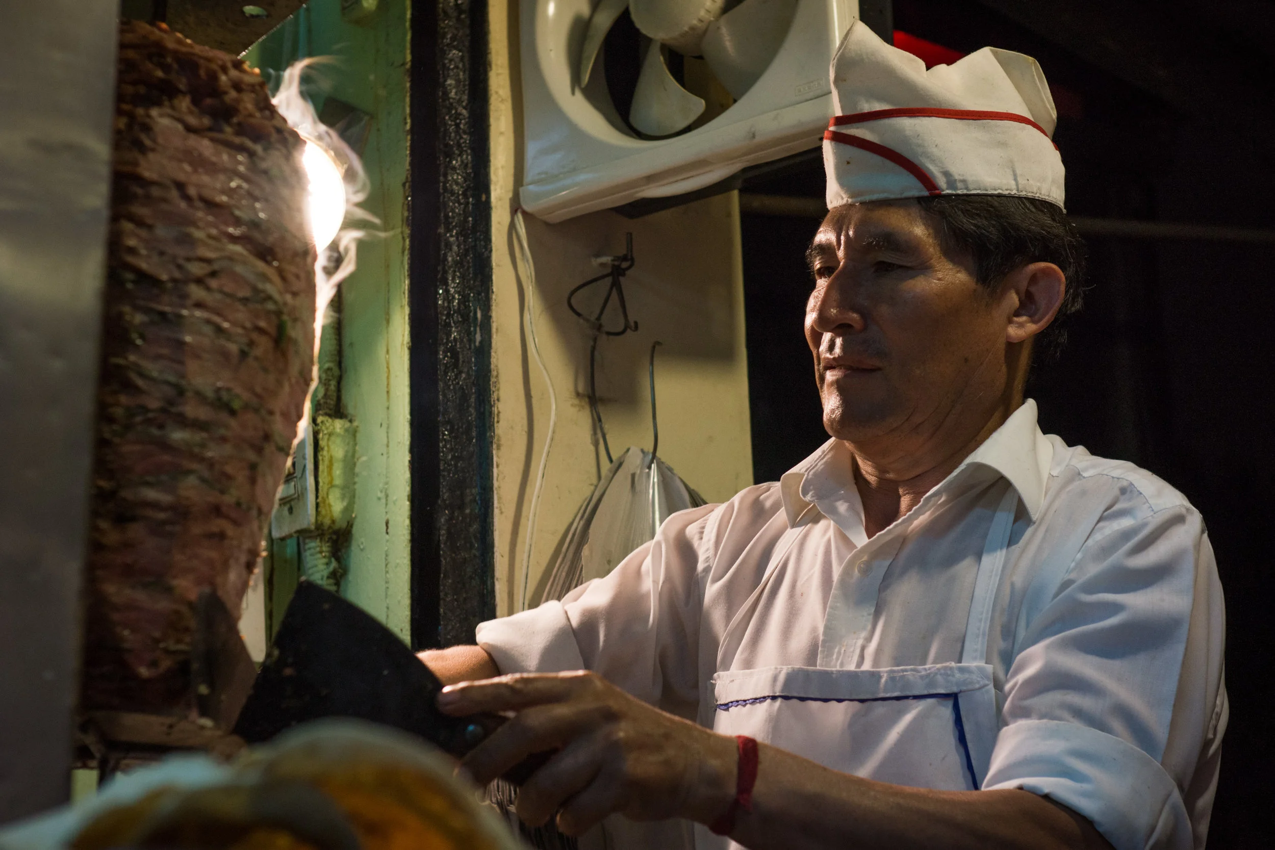 A masterpiece of tacos al pastor in Mexico City.