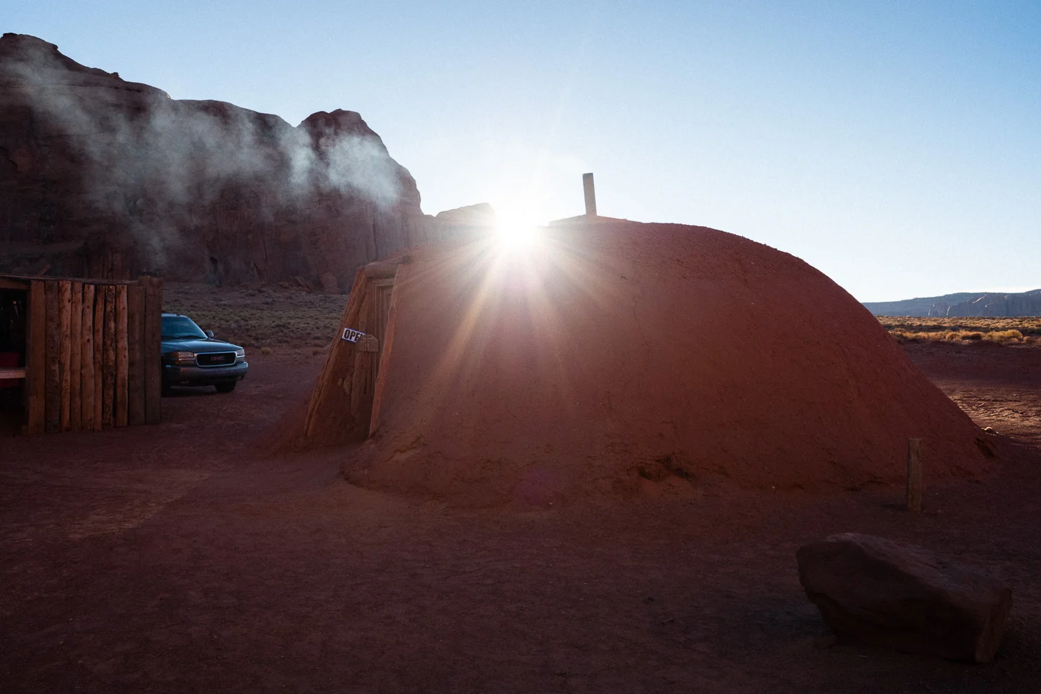 Traditional Navajo hogan house.