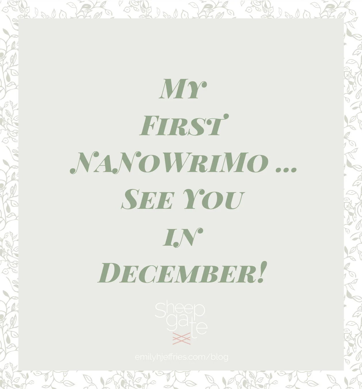 My First NaNoWriMo ... See You In December!