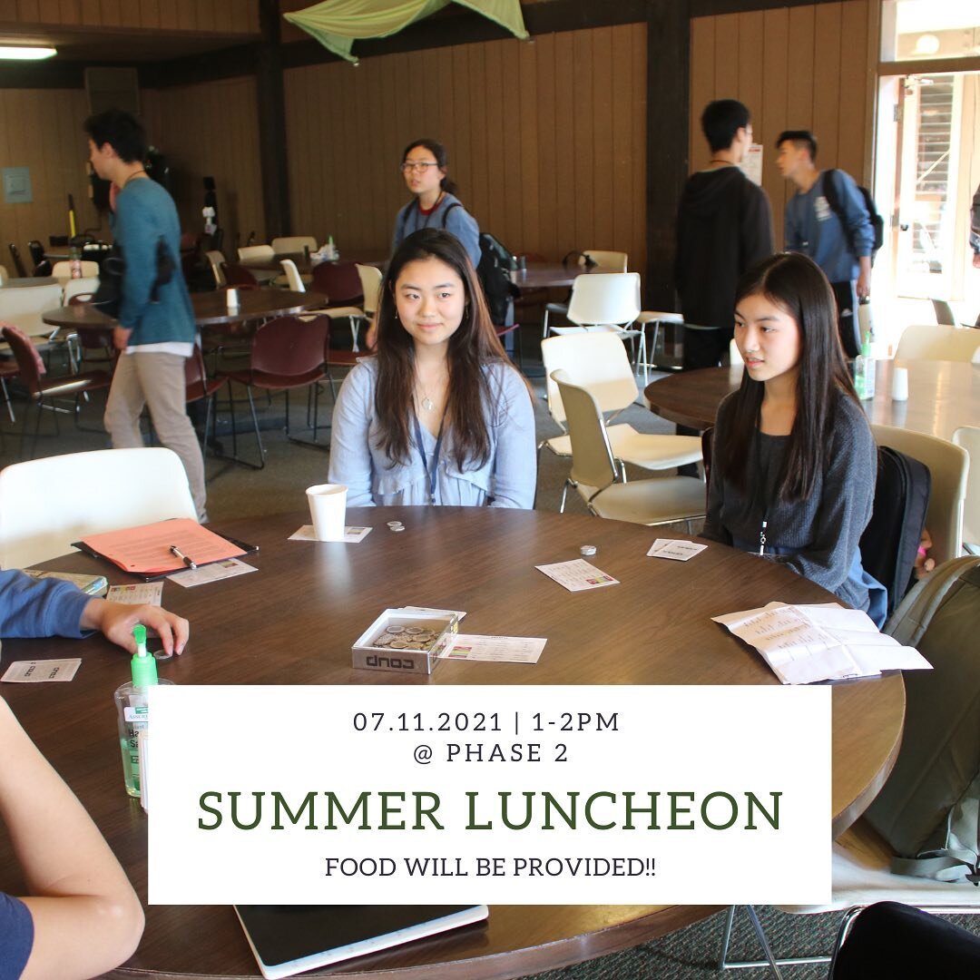 We will be having our Summer Luncheon on 7/11 at 1PM in Phase 2. Make sure to RSVP on our form beforehand in order to join us for a time of socializing and good food! Form is on our website!!