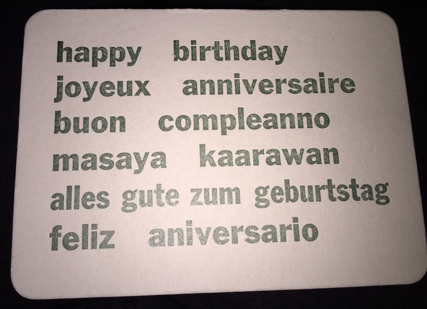 Polyglot Birthday